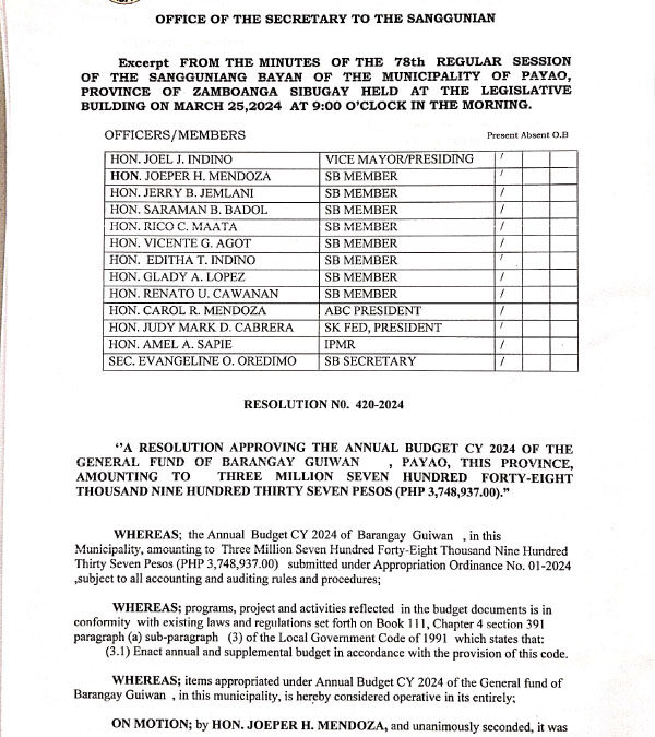 Resolution No. 420-2024