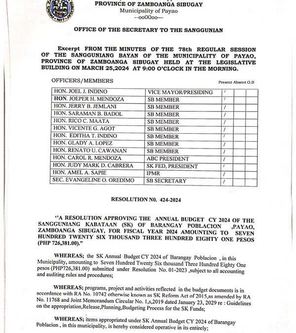 Resolution No. 424-2024