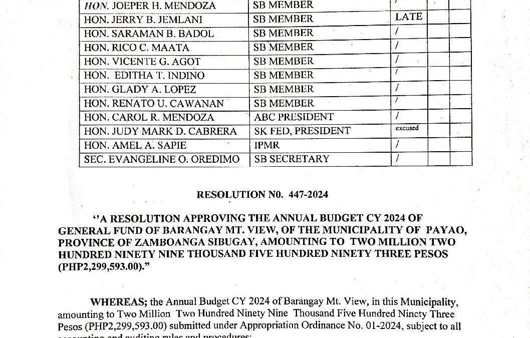 Resolution No. 447-2024